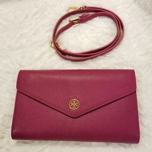 Tory Burch Landon Pebbled crossbody clutch/wallet